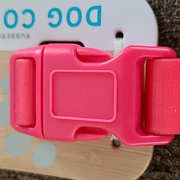 REAL SIMPLE MEDIUM PINK RUBBERIZED DOG COLLAR NECK SIZE 12" - 16" - Picture 5 of 8